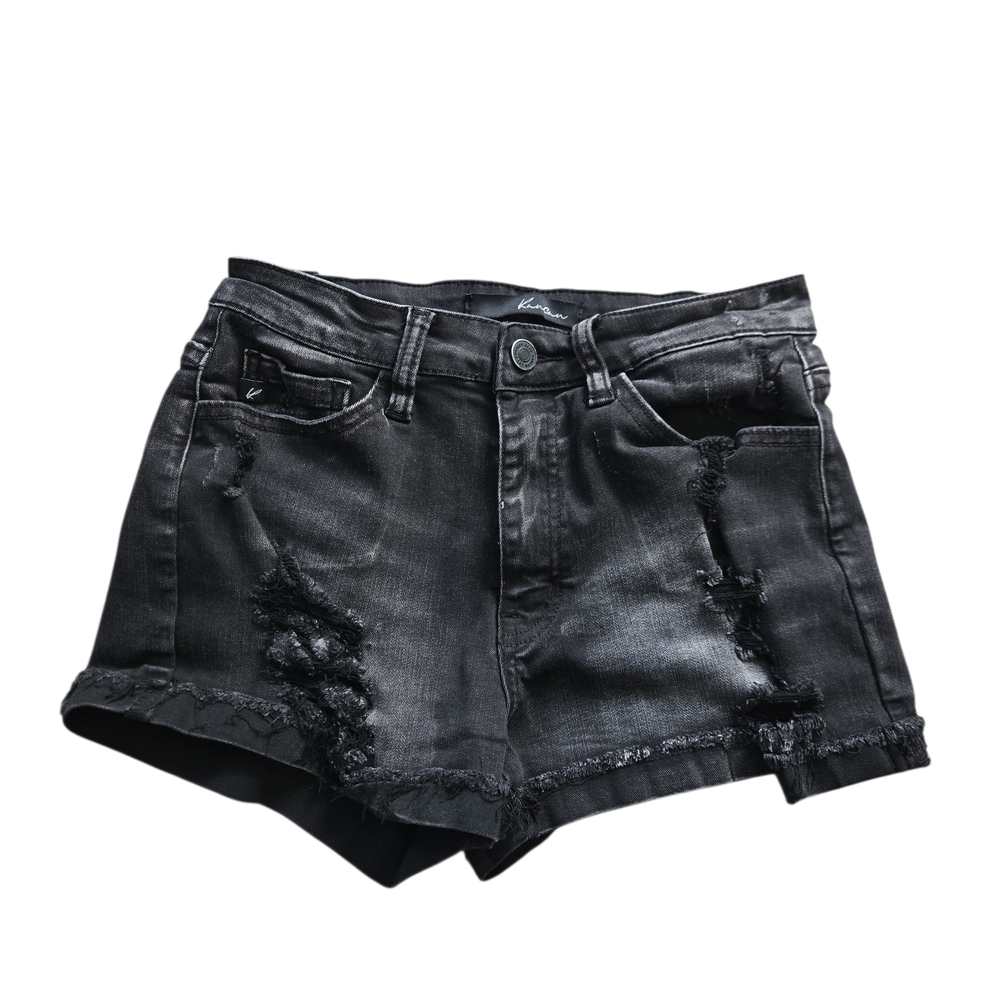 KanCan Black Distressed Denim Shorts